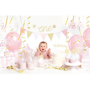 Σετ διακόσμησης για πάρτυ 33τμχ - 1st Birthday pink gold,PartyDeco Party Time